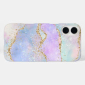 パステルかわいらしアゲート |金ゴールドグリッター静脈水彩 Case-Mate iPhoneケース (裏面 (横))