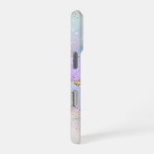 パステルかわいらしアゲート |金ゴールドグリッター静脈水彩 iPhoneケース (右側面)