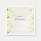 パステルかわいらしイエローフローラカントリー結婚式 スタンダードカクテルナプキン (正面)