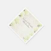 パステルかわいらしイエローフローラカントリー結婚式 スタンダードカクテルナプキン (角)