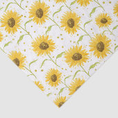 パステルかわいらしウォーターカラーイエローヒマワリ 薄葉紙 (詳細)