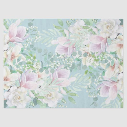 パステルかわいらしウォーターカラーエフエマラフローラデクページ 薄葉紙 (正面)