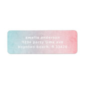 パステルかわいらしウォーターカラーシンプル文字アクア ラベル (正面)