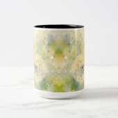 パステルかわいらしウォーターカラーダンデリオン花 ツートーンマグカップ (中央)