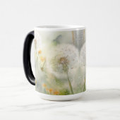 パステルかわいらしウォーターカラーダンデリオン花 モーフィングマグカップ (正面左)