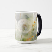 パステルかわいらしウォーターカラーダンデリオン花 モーフィングマグカップ (正面右)