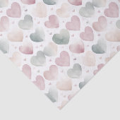 パステルかわいらしウォーターカラーハートパターン 薄葉紙 (詳細)