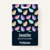 パステルかわいらしウォーターカラーバタフライパターン バッジ (裏面)