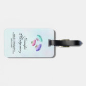 パステルかわいらしウォーターカラーバタフライパターン ラゲッジタグ (裏面横)