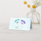 パステルかわいらしウォーターカラーバターライフル プレイスカード (正面)