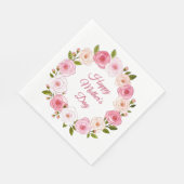 パステルかわいらしウォーターカラーバラリース スタンダードランチョンナプキン (角)