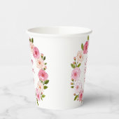 パステルかわいらしウォーターカラーバラリース 紙コップ (左)