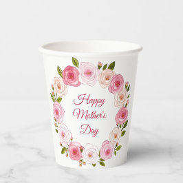 パステルかわいらしウォーターカラーバラリース 紙コップ