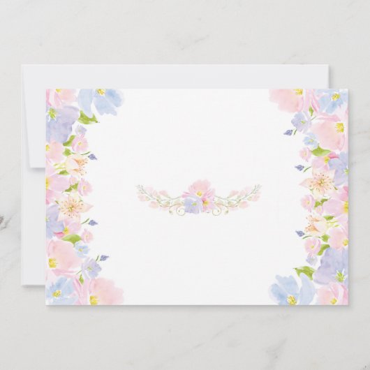パステルかわいらしウォーターカラーフローラガール《キリスト教》洗礼式や命名式 招待状 (裏面)