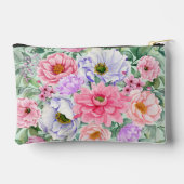 パステルかわいらしウォーターカラーフローラ化粧品バッグ アクセサリーポーチ (裏面)