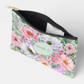 パステルかわいらしウォーターカラーフローラ化粧品バッグ アクセサリーポーチ (見開き)