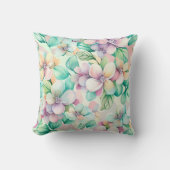 パステルかわいらしウォーターカラーフローラ装飾用クッション クッション (正面)