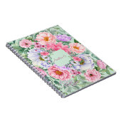 パステルかわいらしウォーターカラーフローラ ノートブック (右側)