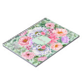 パステルかわいらしウォーターカラーフローラ ノートブック (左側)