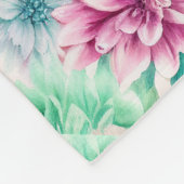 パステルかわいらしウォーターカラーフローラ フリースブランケット (角)