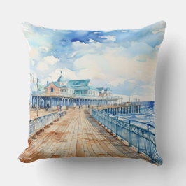パステルかわいらしウォーターカラーボードウォーク及びビーチ クッション
