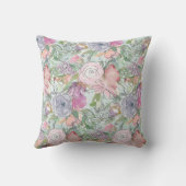 パステルかわいらしウォーターカラーラインアートフラワーズ クッション (裏面)