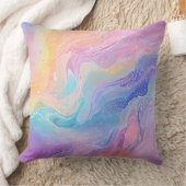 パステルかわいらしウォーターカラーレインボーリキッドポアール クッション (ブランケット)