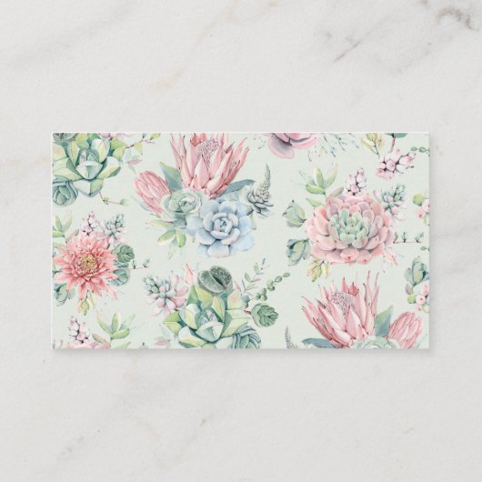 パステルかわいらしウォーターカラー多肉品ブックリクエスト エンクロージャーカード (裏面)