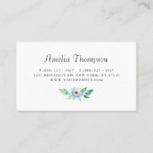 パステルかわいらしウォーターカラー春フローラガーランド 名刺 (裏面)