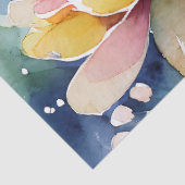 パステルかわいらしウォーターカラー花模様 薄葉紙 (詳細)