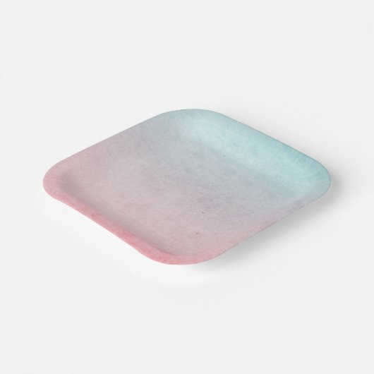 パステルかわいらしウォーターカラー誕生日アクア ペーパープレート (傾斜あり)