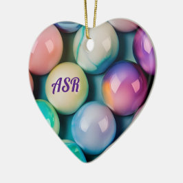 パステルかわいらしカラーのガラスのビー玉 セラミックオーナメント