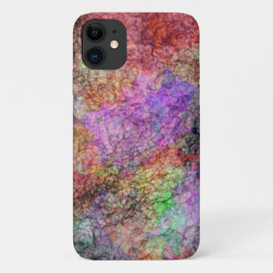 パステルかわいらしカラーの抽象芸術渦巻き灰色の線 iPhone 11 ケース
