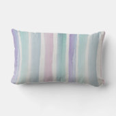 パステルかわいらしカラーの水色ストライプ色 ランバークッション (裏面)