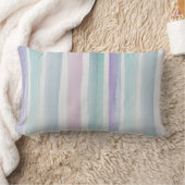 パステルかわいらしカラーの水色ストライプ色 ランバークッション (ブランケット)