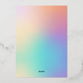 パステルかわいらしカラーグラデーションJOYクリスマスフォト 箔シーズンカード (裏面)