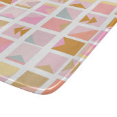 パステルかわいらしカラーズ幾何モダンデザイン カッティングボード (角)