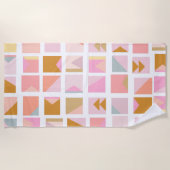 パステルかわいらしカラーズ幾何モダンデザイン ビーチタオル (正面)