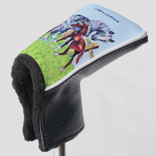 パステルかわいらしカラーラブマザーホース子馬 ゴルフヘッドカバー (3/4 正面)