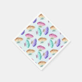 パステルかわいらしカラー水彩蝶パターン スタンダードカクテルナプキン (角)