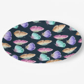 パステルかわいらしカラー水彩蝶パターン ペーパープレート (アングル)