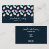 パステルかわいらしカラー水彩蝶パターン 名刺 (正面/裏面)