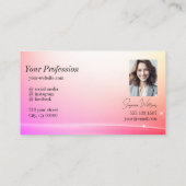 パステルかわいらしカーカラフルド・デコールのロゴと写真 名刺 (裏面)