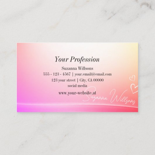 パステルかわいらしカーカラフルド・デコール(モノグラム) 名刺 (裏面)