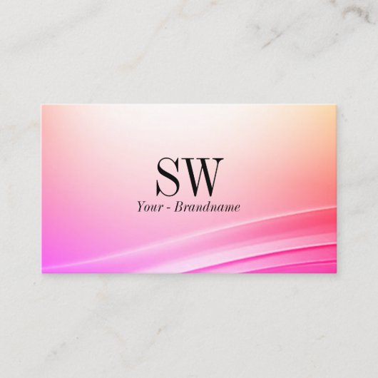 パステルかわいらしカーカラフルド・デコール(モノグラム) 名刺 (正面)