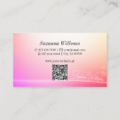 パステルかわいらしカーカラフルドQRコード 名刺 (裏面)