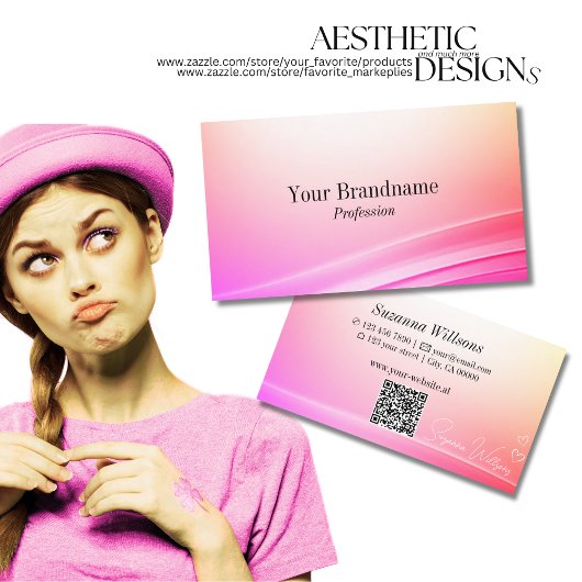 パステルかわいらしカーカラフルドQRコード 名刺