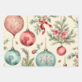 パステルかわいらしクリスマスオーナメント ラッピングペーパーシート (正面2)