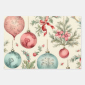 パステルかわいらしクリスマスオーナメント ラッピングペーパーシート (正面)