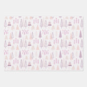 パステルかわいらしクリスマスツリーズモダンクリスマス ラッピングペーパーシート (正面2)